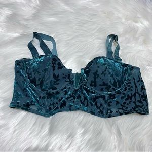 Dynamite‎ green animal print velvet corset bra size S